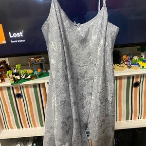 Morgan Taylor blue rose slip dress with slit